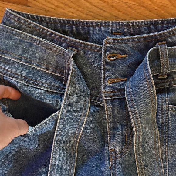 Womens Jeans Blue| cropped |Wide-Leg trousers -denim belt#Highwaydenim#spring26 - Picture 4 of 5